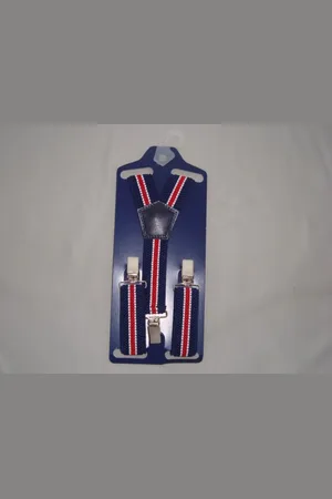 Merkloos Bretels streep marine rood