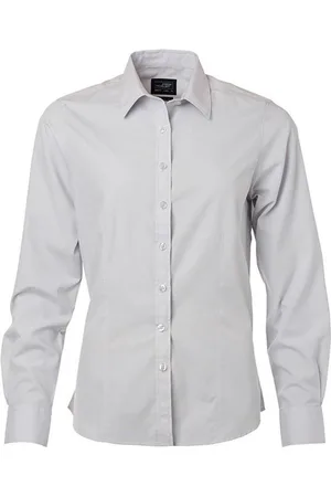 James & Nicholson James and Nicholson Dames/dames Poplin-shirt met lange mouwen