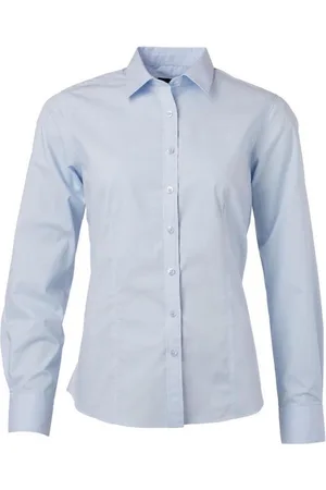 James & Nicholson James and Nicholson Dames/dames Poplin-shirt met lange mouwen