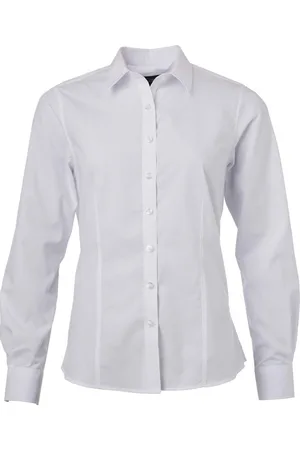 James & Nicholson James and Nicholson Dames/dames Poplin-shirt met lange mouwen