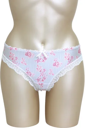 Freya Katie Blossom - met wit gestreepte string met een roze bloem- maat S / 36