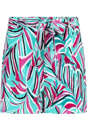 lofty manner Broek Short Emely Pd34 777 Palm Leaves Print Dames Maat - L