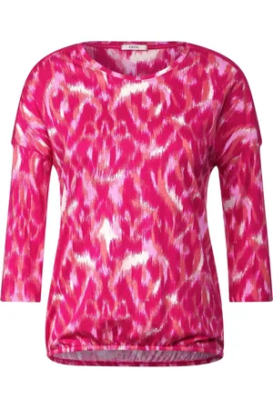 CECIL TOS AOP Rib Shoulder T-shirt Dames T-shirt - - Maat XXL