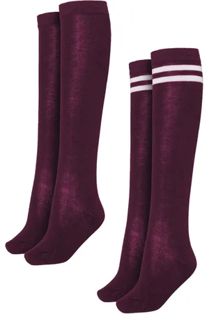 Urban classics Ladies College 2-pack Lange sokken - 39/42 - rood