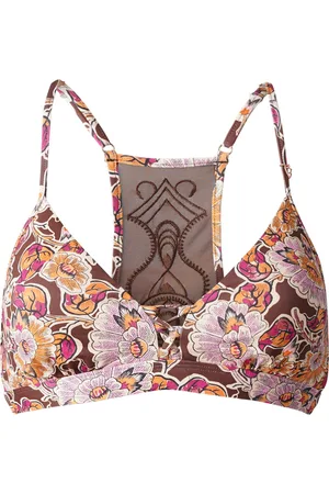 Brunotti Tallys-Sakai Dames Bralette Bikini Top - Mix & Match - Bruin, Oranje, Roze - 40