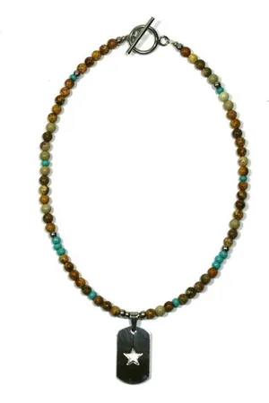IBIZA MEN MENS JEWELLERY IbizaMen KIDS - natuursteen 4mm mn274 - lengte 36cm