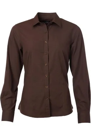 James & Nicholson James and Nicholson Dames/dames Poplin-shirt met lange mouwen