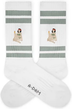 A-dam Rocket Girl - Sportsokken - Sokken - Biologisch Katoen - Vegan - Heren en Dames - Wit - 36-40