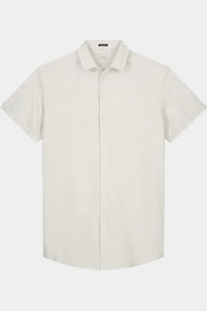 Dstrezzed Short Sleeve Overhemd Ecru - Maat XL - Heren - Overhemden Casual