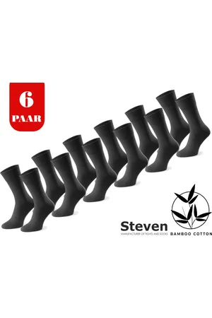 Steven Bamboe Sokken - Multipack 6 Paar - Maat 41-43 - Luxe Heren Sokken Bamboo - Grafiet - Voor onder een Pak - MADE in EU