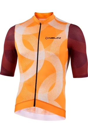Nalini Heren Fietsshirt korte mouwen - wielrenshirt Rood - MINNESOTA JERSEY Orange Red Wine - M