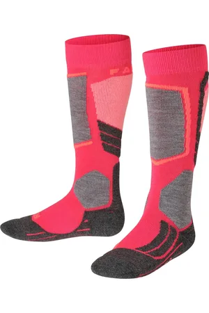 Falke SK2 Skisokken anti blaren, medium padding merinowol sportsokken kinderen rood - Maat 23-26