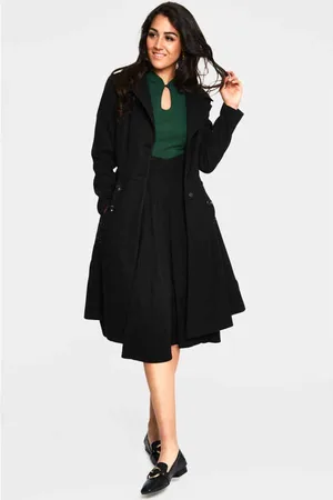 Voodoo Vixen Nicole Black 40s Style Winterjas - S