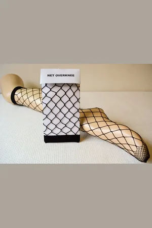 Merkloos Overknees - Net kousen - - Black - Fishnet Overknees - Carnaval - Feest Artikel