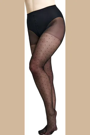 Giulia Positive Amalia 20den Sheer (enkel grote maten) Panty met stippen