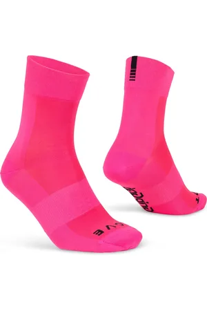 GripGrab Lightweight SL Performance Zomer Fietssokken 1 Paar Coolmax Wielersport Sokken Regular Cut - Roze Hi-Vis - Unisex - Maat L (44-47)