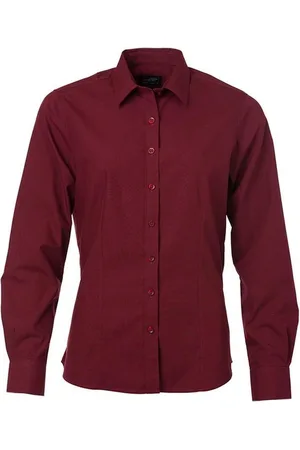 James & Nicholson James and Nicholson Dames/dames Poplin-shirt met lange mouwen