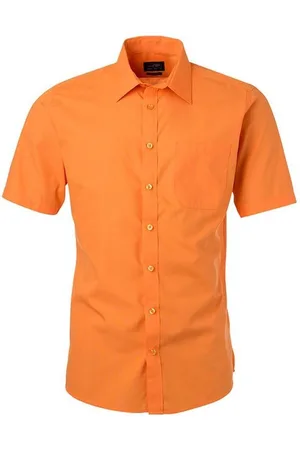 James & Nicholson James and Nicholson Herenshort Poplin Shirt met korte mouwen
