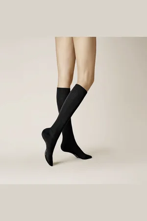Kunert Wool care Dames Kniekousen - Black - Maat 35-38