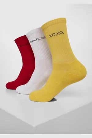 Urban classics Wording 3-Pack Sokken - 43/46 - /Rood
