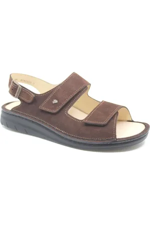 Finn BENIN, 01452-751432, Bruine heren sandalen met klittenband sluiting