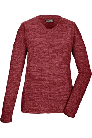 Killtec Dames trui - fleece trui dames - v-hals - 40897 - gemeleerd - maat 44