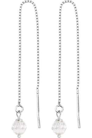 ARLIZI 1053 Doortrekoorbellen Swarovski kristal transparant - sterling zilver - 6 cm