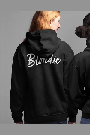 B and C Blondie & Brownie Hoodie Handwritten (Blondie - Maat 4XL) | BFF Koppel Sweater | Best Friends Forever