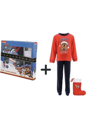 Paw Patrol Nickelodeon - - Cadeauset pyjama met kerstsok (Velours) - maat 110
