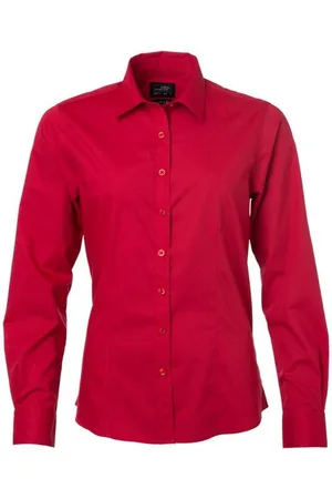 James & Nicholson James and Nicholson Dames/dames Poplin-shirt met lange mouwen