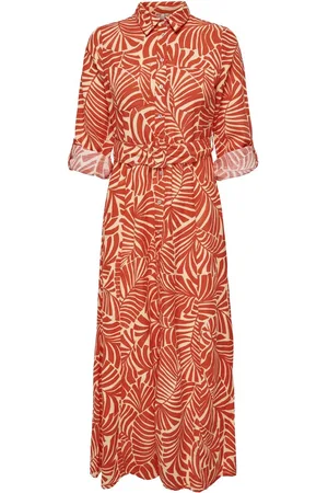ONLY ONLCALLIE LINEN L/S MIDI DRESS PTM Dames Jurk - Maat S