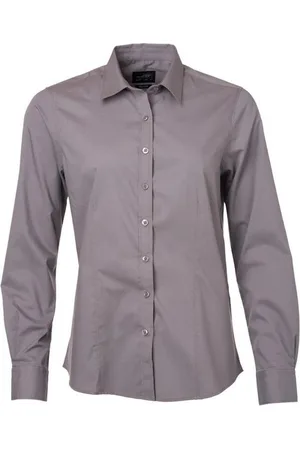 James & Nicholson James and Nicholson Dames/dames Poplin-shirt met lange mouwen