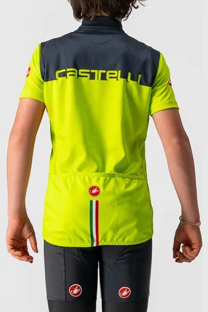 Castelli Fietsshirt Korte Mouwen Kids Blauw - NEO PROLOGO JERSEY ELECTRIC SAVILE BLUE-10Y