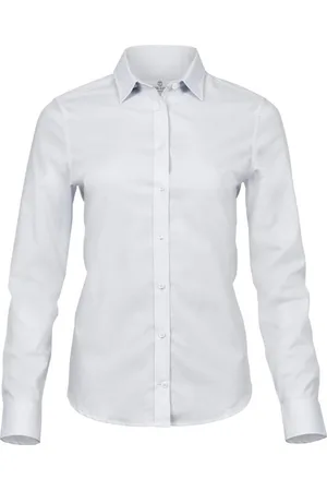 TeeJays Dames/dames Stretch Luxe Lange Mouwen Popeline Shirt