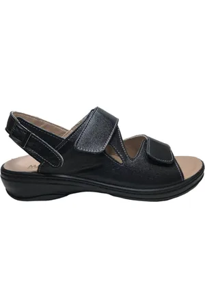 Merkloos Manlisa Mt 36 platte lederen comfort sandalen velcro