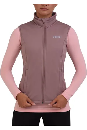 TCA Dames Flyweight Winddicht Hardloop Fiets Gilet met Ritszakken - Bruin, XL