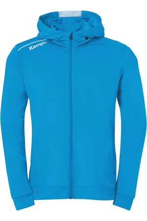 Kempa Player Hood Jacket blauw-Wit Maat 3XL