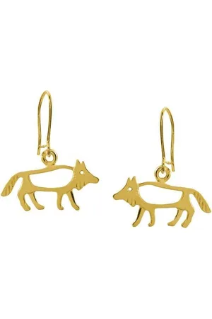 AuBor Oorbellen, hang, Kleine gouden wolf