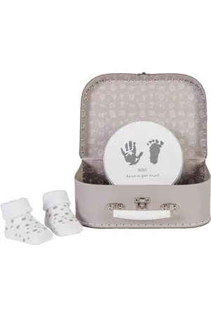 BAMBAM Cadeaukoffertje Time to Remember - Gipsblik, Sokjes Wit - Baby cadeau