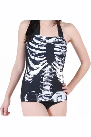Banned Retro SKELETON Badpak - XS - /Wit