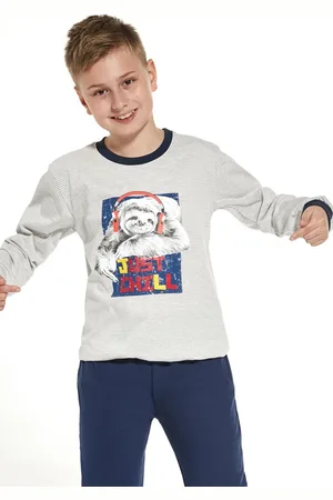 Cornette Katoenen Pyjama Jongens Winter Pyama Lange Mouw Lange Broek Chill 268/132 134/140