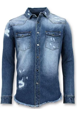 Enos Lange Spijkeroverhemd - Denim Blouse Heren