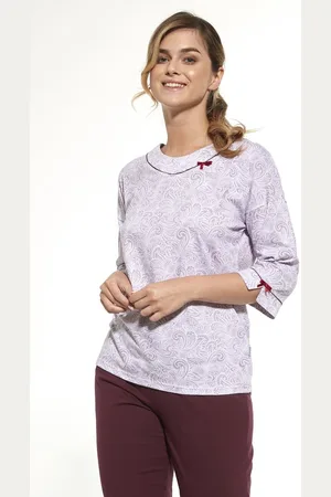 Cornette Katoenen Pyjama Dames Volwassenen Winter Pyama Lange Mouw Lange Broek Stella 732/312 L