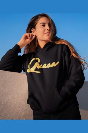 B and C King / Queen Hoodie Gold (Queen - Maat 4XL) | Koppel Cadeau | Valentijn Cadeautje voor hem & haar