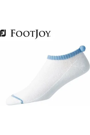 FootJoy ProDry Pompom Golfsokken 19526 Dames Wit Blauw