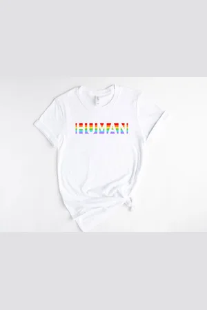 Bella + Canvas Lykke LGBTQ Unisex T-Shirt | Human | Lgbt Pride Rainbow T-shirt| Maat L