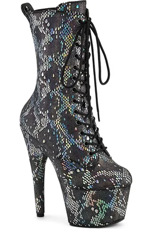 Pleaser ADORE-1040SPF Plateau Laarzen, Paaldans schoenen - US 7 - 37 Shoes - Zilverkleurig