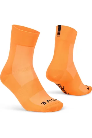 GripGrab Lightweight SL Performance Zomer Fietssokken 1 Paar Coolmax Wielersport Sokken Regular Cut - Oranje Hi-Vis - Unisex - Maat XS (35-38)