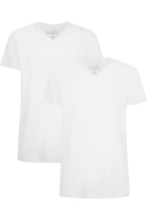 Bamboo Basics Comfortabel & Zijdezacht Velo - Bamboe T-Shirts V-Hals (Multipack 2 stuks) Heren - Korte Mouwen - - S