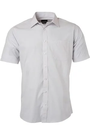 James & Nicholson James and Nicholson Herenshort Poplin Shirt met korte mouwen